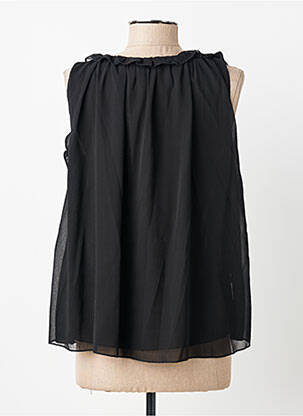 Blouse légère et transparente sans manche noir KILKY femme