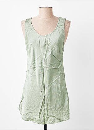 Top stretch sans manche vert POHÊME femme