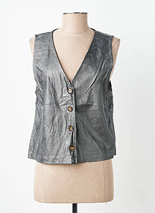 Gilet sans manche coupe cintrée gris LES IMPATIENTES femme