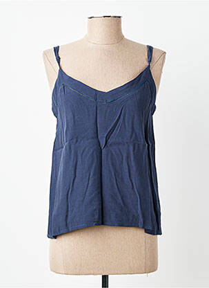 Top tissage crêpe fines bretelles bleu ARTLOVE femme