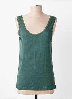 Top stretch sans manche vert GRACE & MILA femme