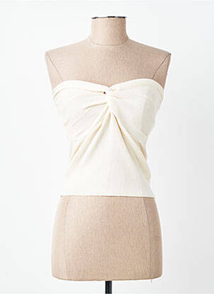 Top stretch sans manche beige KILKY femme