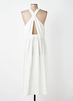 Robe longue tissage crêpe fines bretelles beige SEE U SOON femme