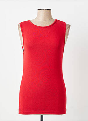 Pull stretch sans manche rouge GRACE & MILA femme