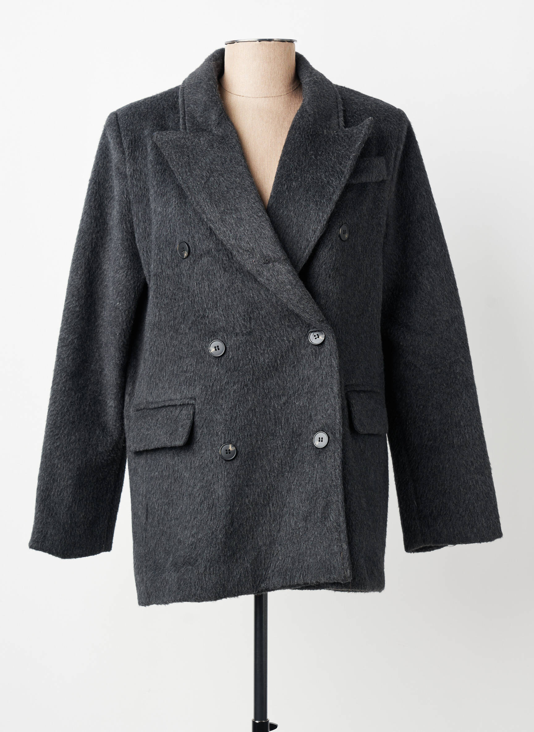 Manteau court poches sans capuche gris KILKY femme