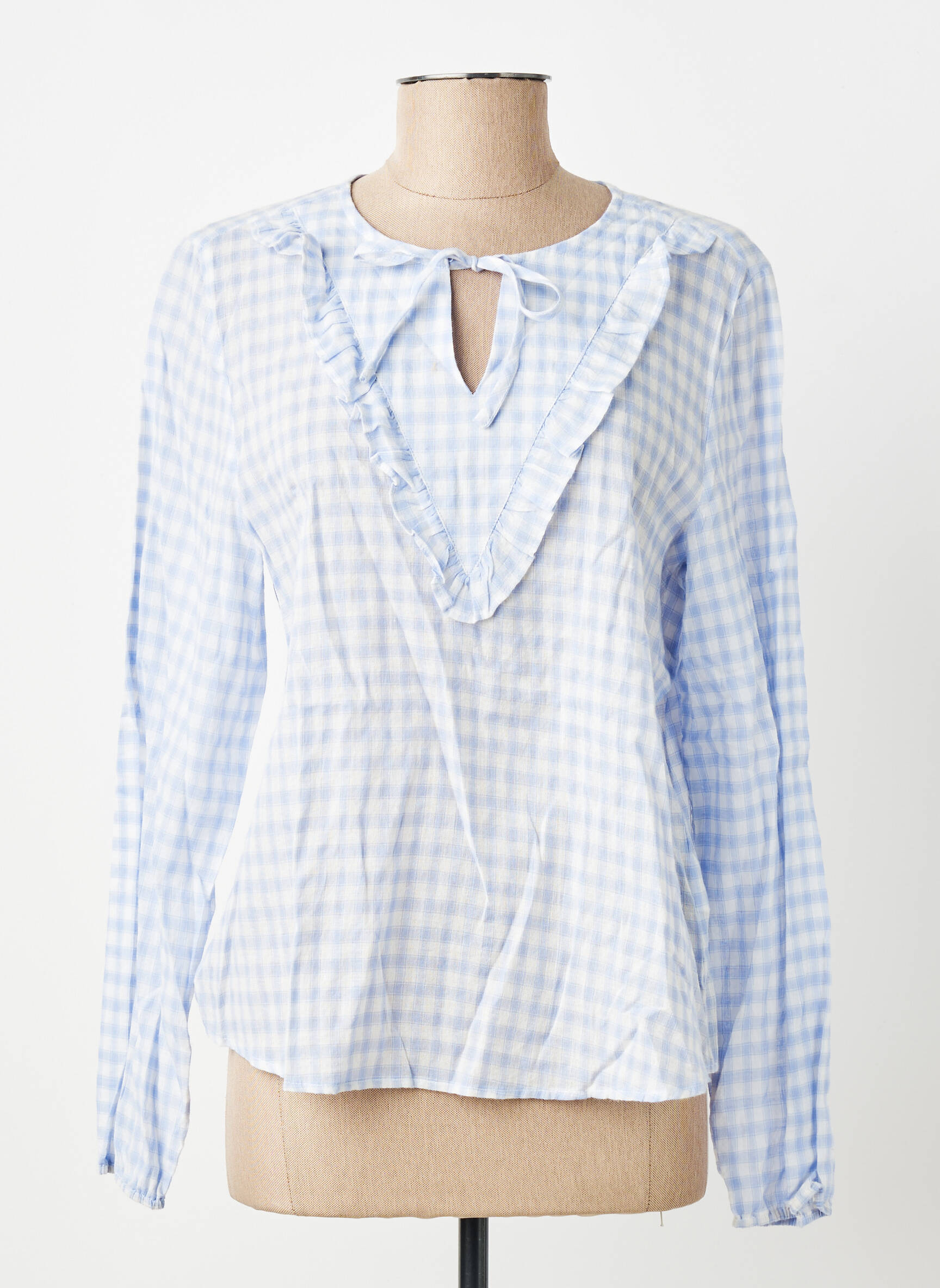 Blouse manches longues manches longues bleu GARANCE femme