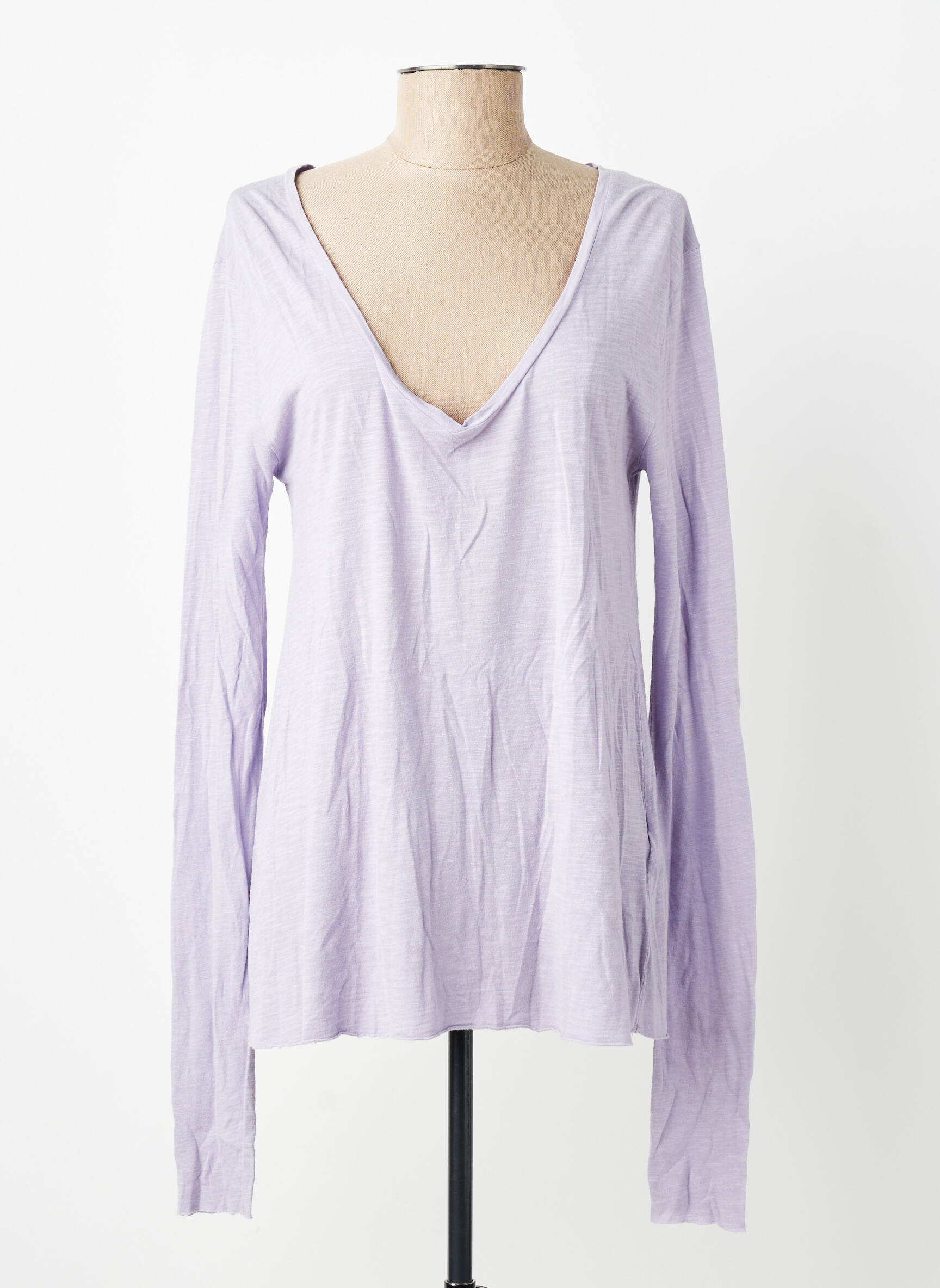 T-shirt manches longues manches longues violet AMERICAN VINTAGE femme