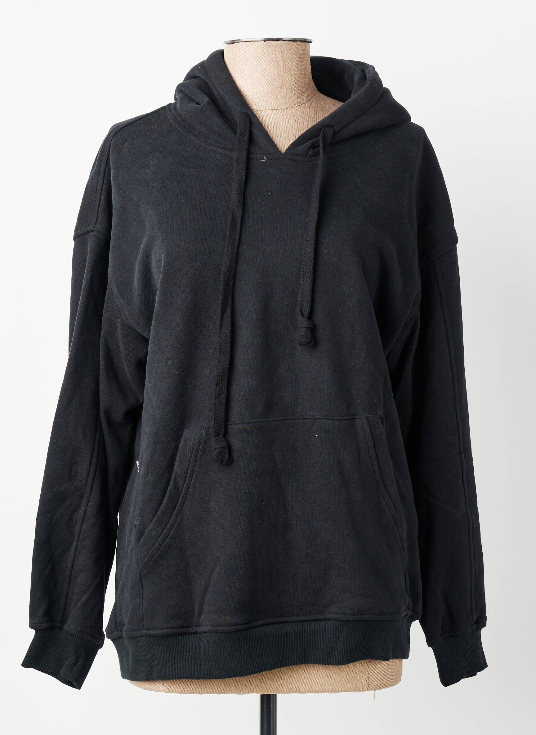 Sweat-shirt à capuche poches manches longues noir CHARLIOR femme