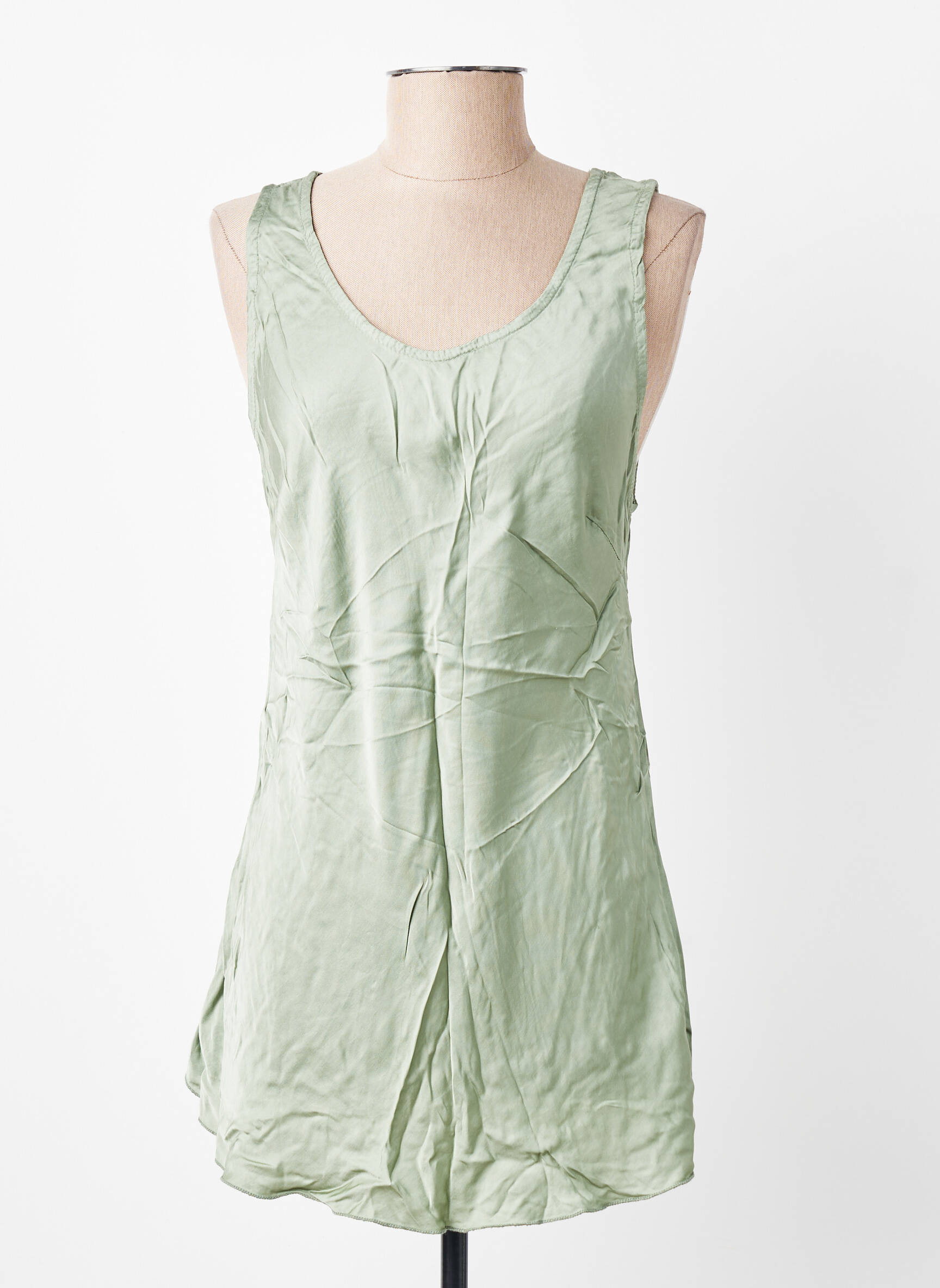 Top stretch sans manche vert POHÊME femme