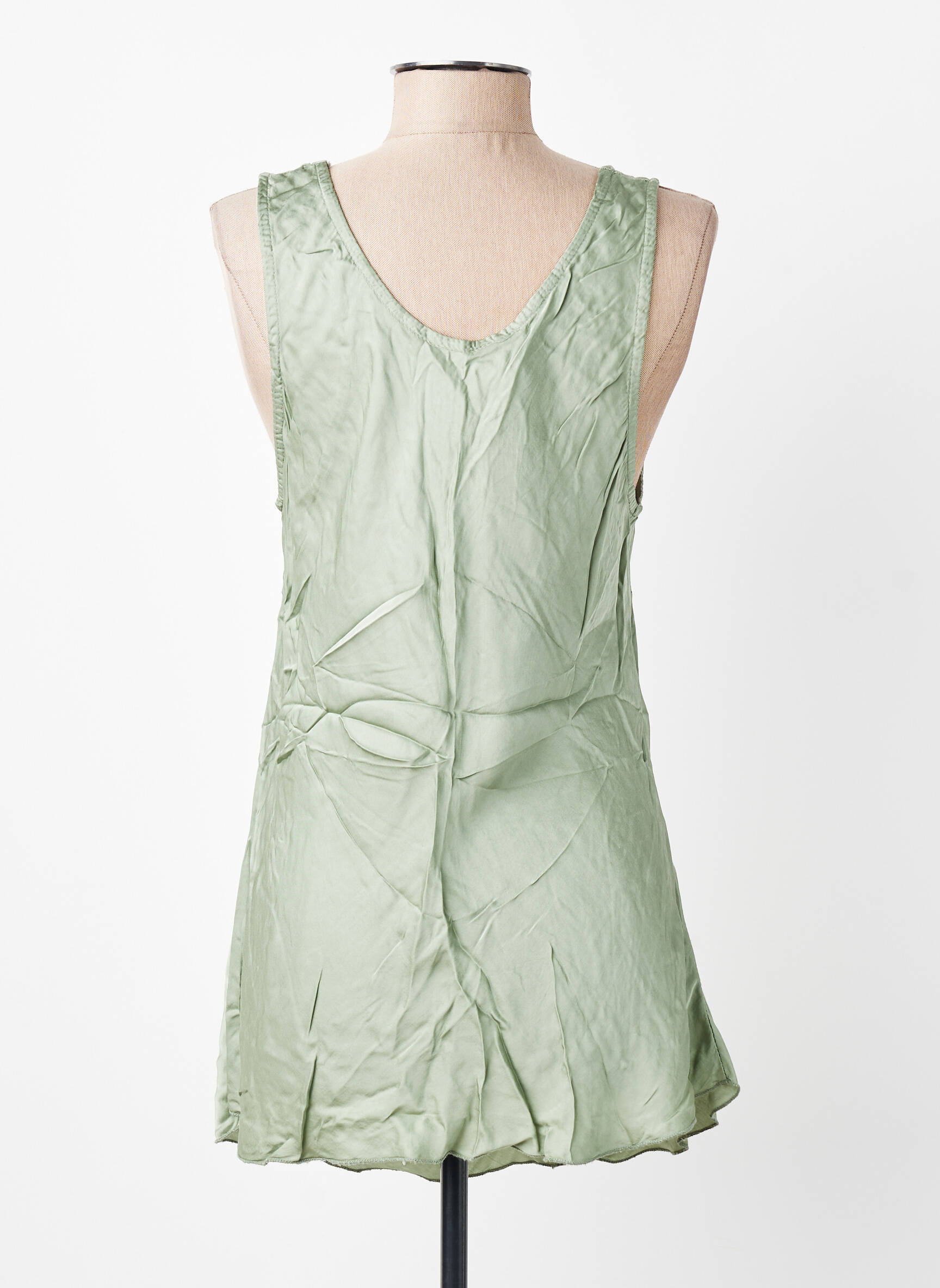 Top stretch sans manche vert POHÊME femme