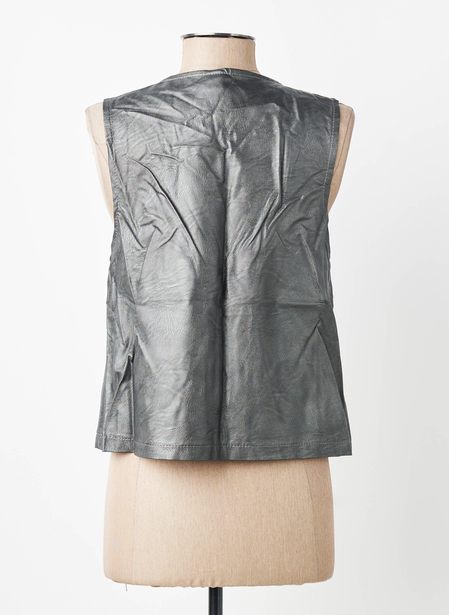 Gilet sans manche coupe cintrée gris LES IMPATIENTES femme