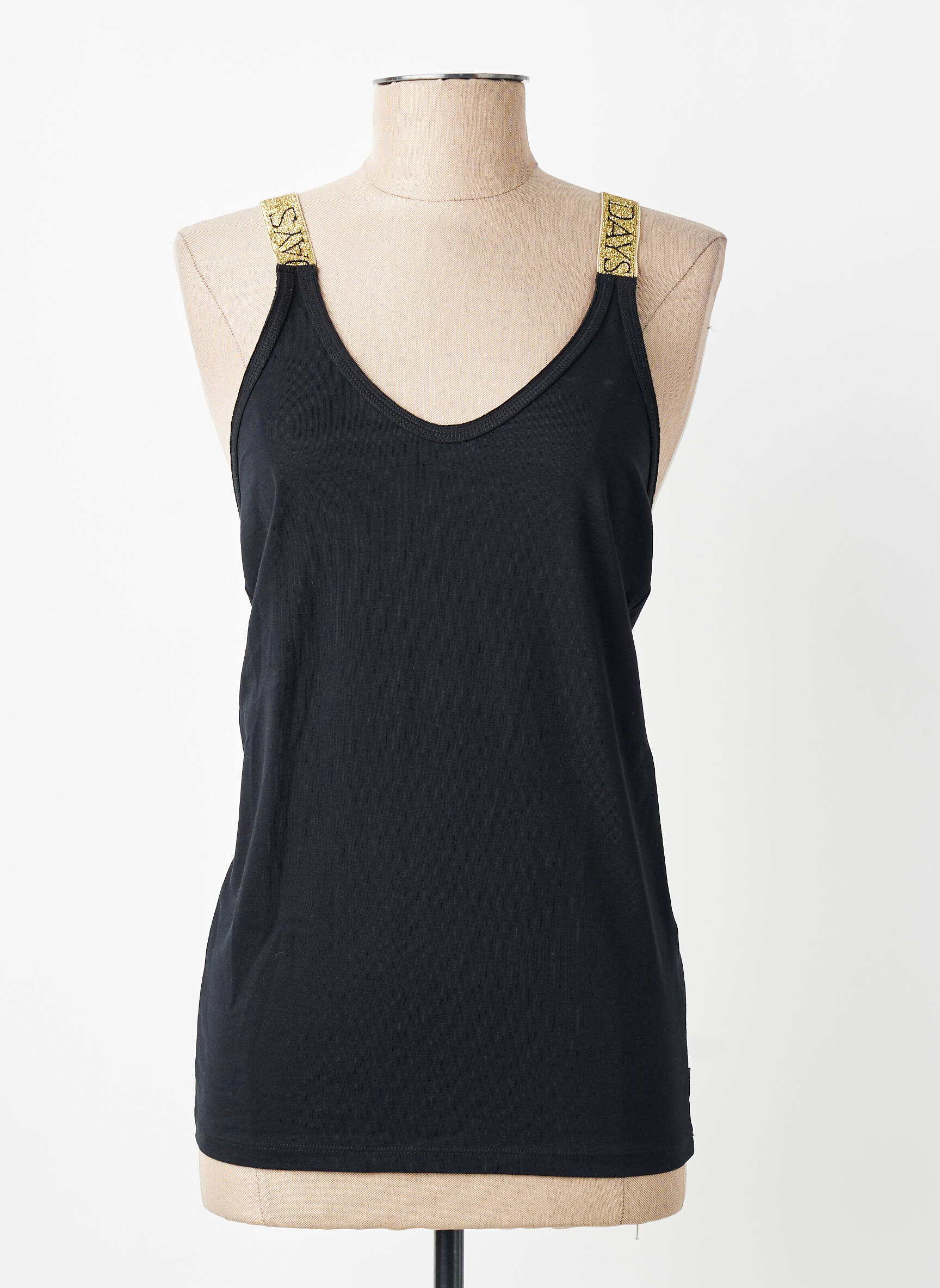Top stretch fines bretelles noir 10 DAYS femme