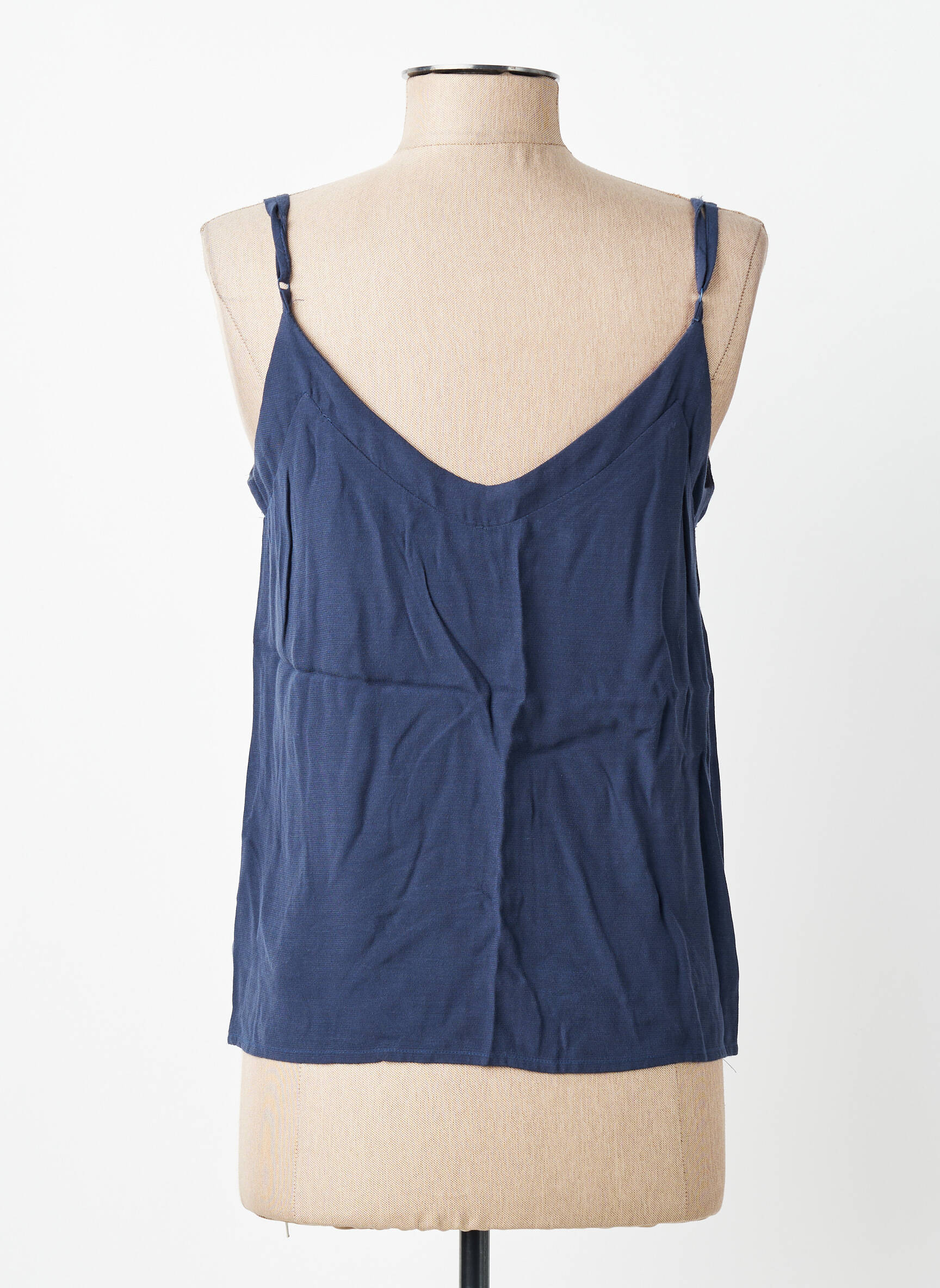 Top tissage crêpe fines bretelles bleu ARTLOVE femme