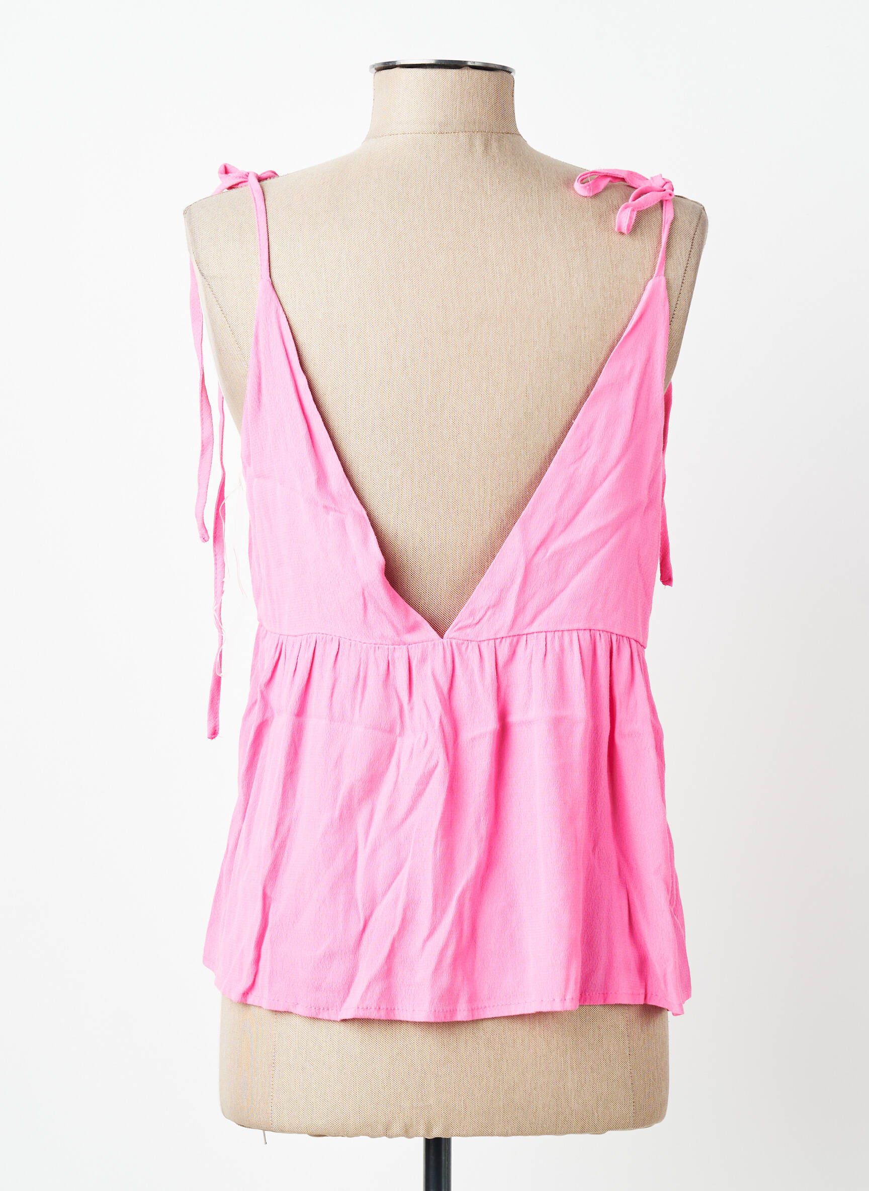 Top tissage crêpe fines bretelles rose LILI & LALA femme