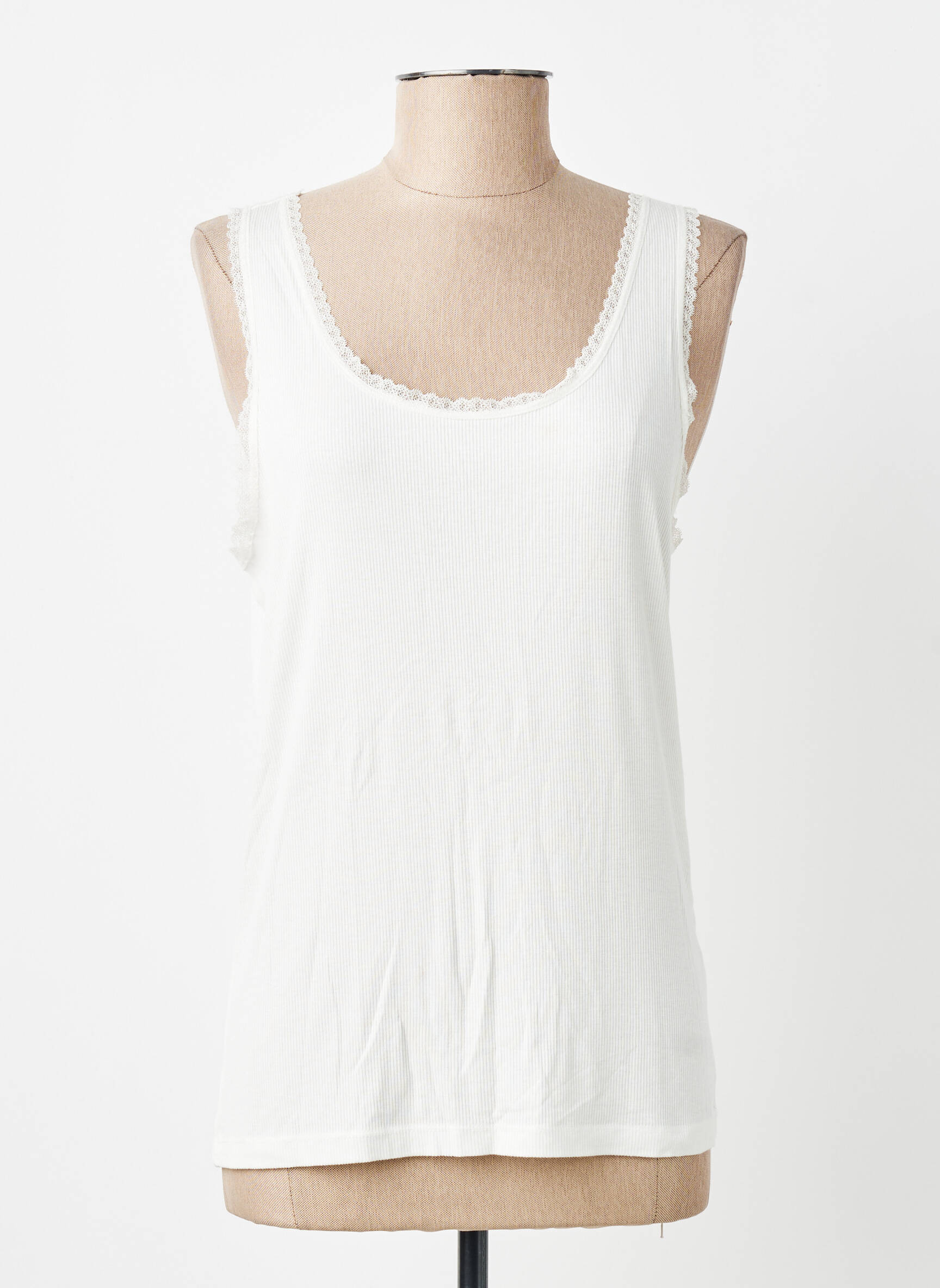 Top stretch sans manche beige GRACE & MILA femme