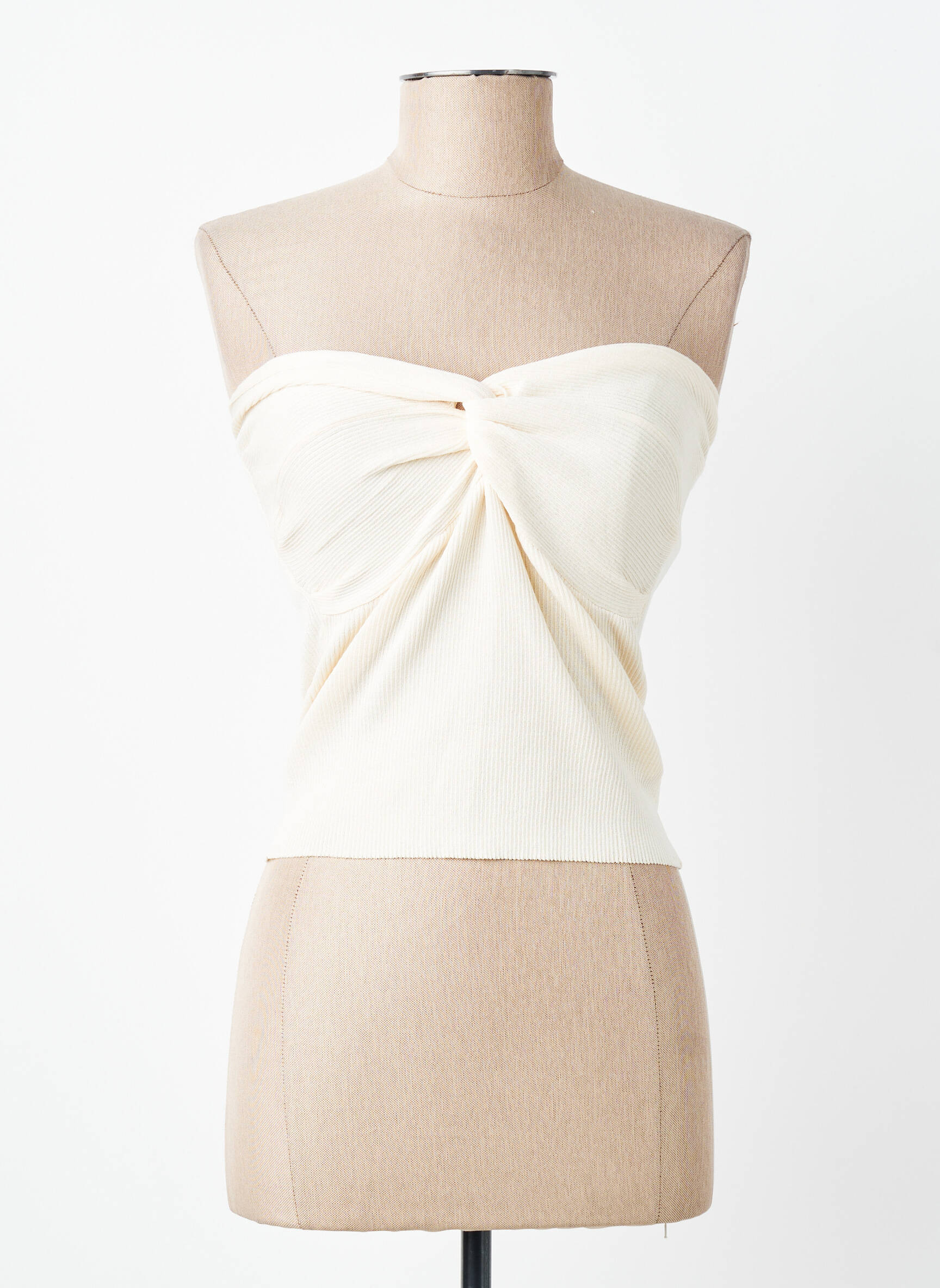 Top stretch sans manche beige KILKY femme