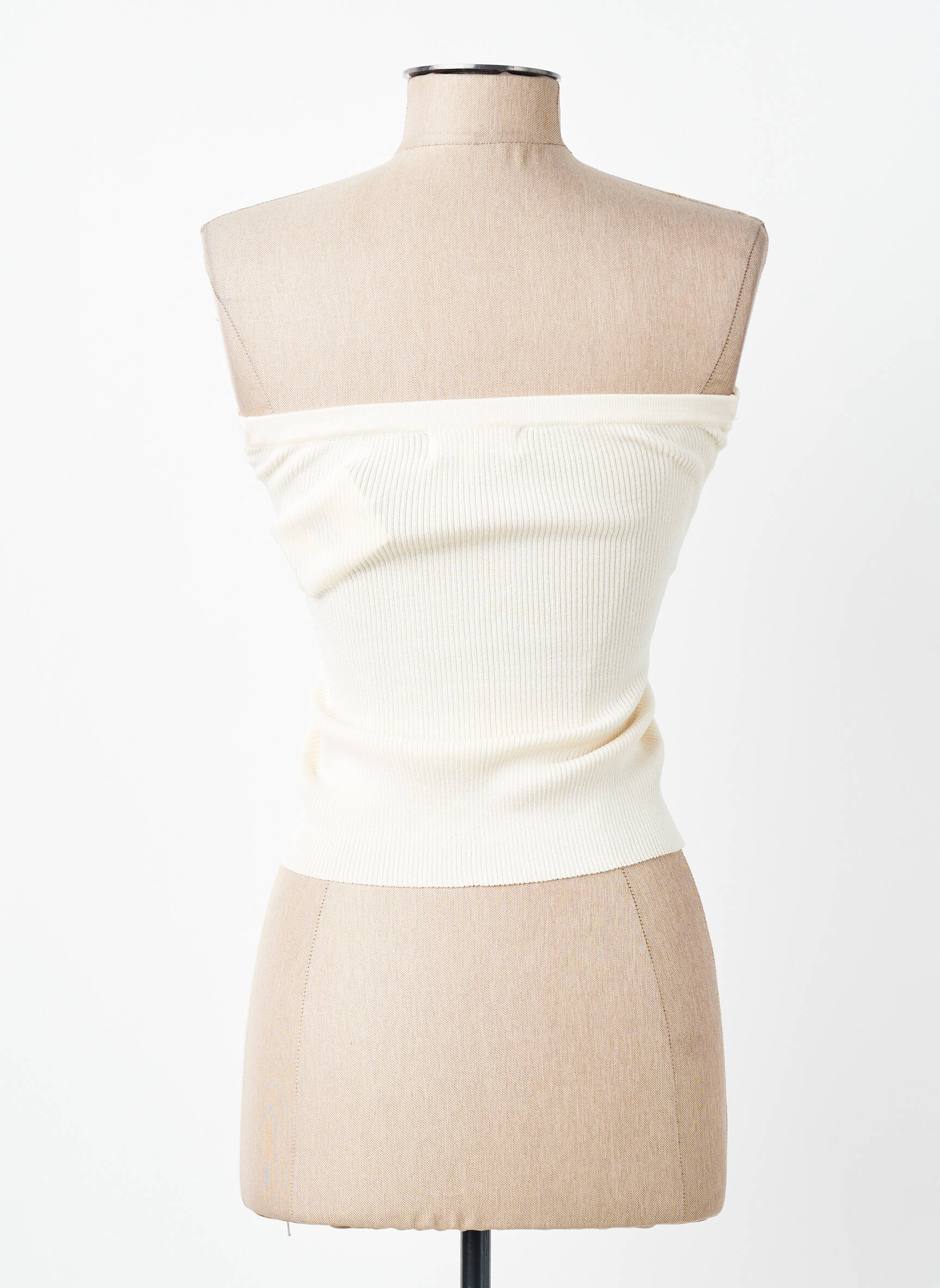 Top stretch sans manche beige KILKY femme