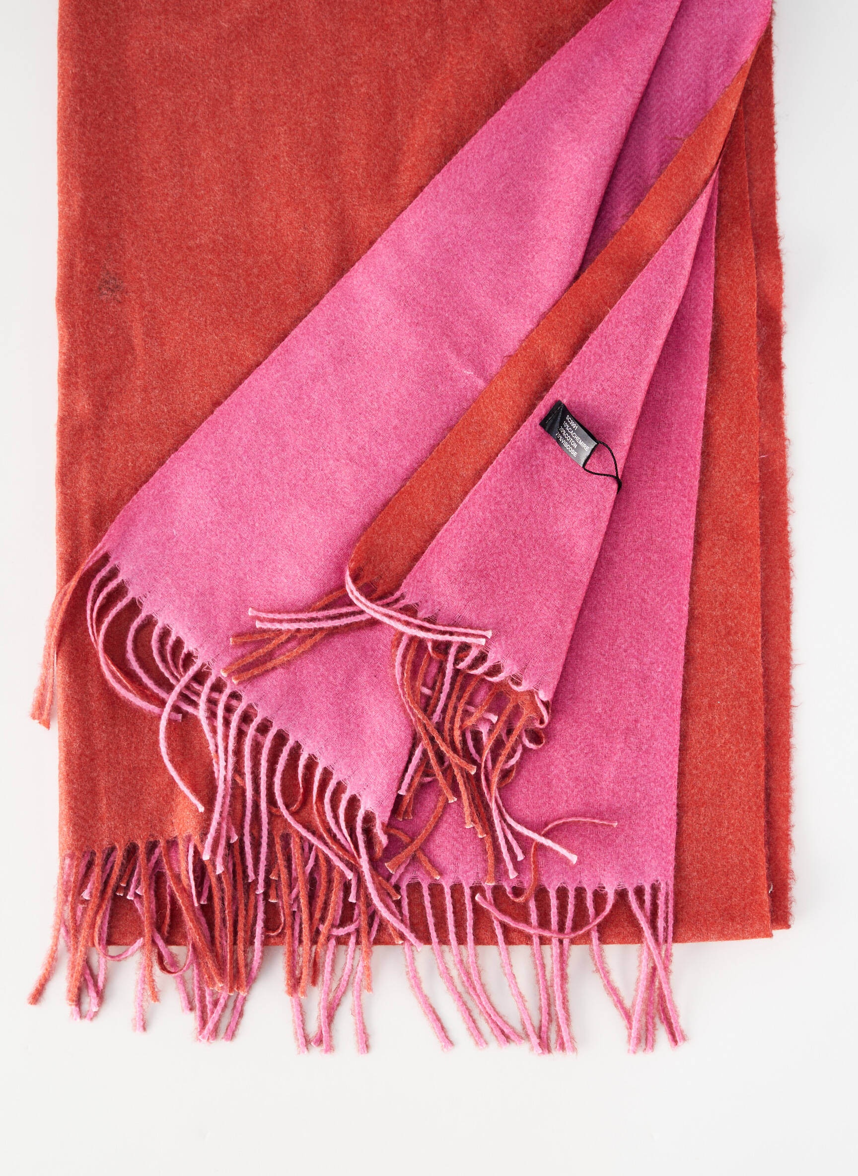 Echarpe maille maille chenille rose BO femme