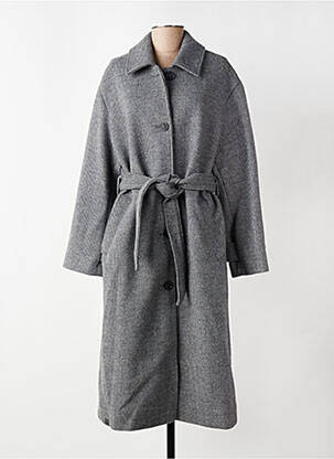 Manteau long coupe cintrée sans capuche gris TOM TAILOR femme