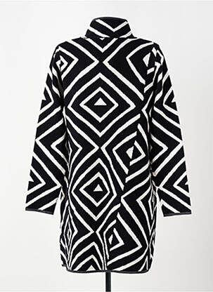 Manteau long coupe cintrée sans capuche noir MARBLE femme