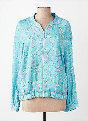 Blouson col v bleu CHRISTINE LAURE femme