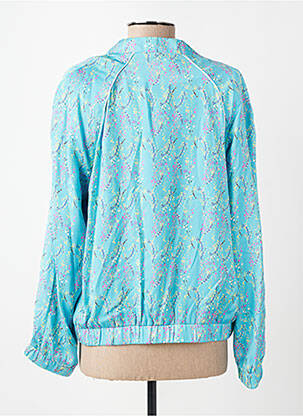 Blouson col v bleu CHRISTINE LAURE femme