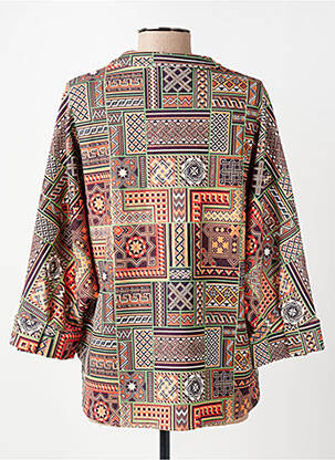 Blouse imprimé fantaisie manches 3/4 marron DANIELA COOL femme