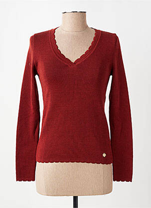 Pull col v manches longues orange LE PETIT BAIGNEUR femme