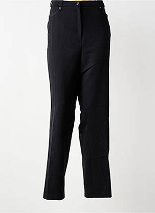 Pantalon droit tissage crêpe taille normale noir CHRISTINE LAURE femme