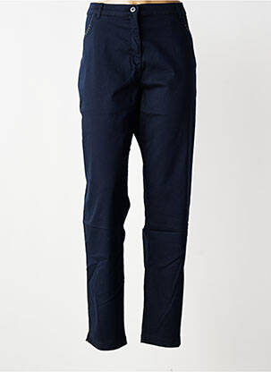 Pantalon slim taille élastique taille normale bleu CHRISTINE LAURE femme