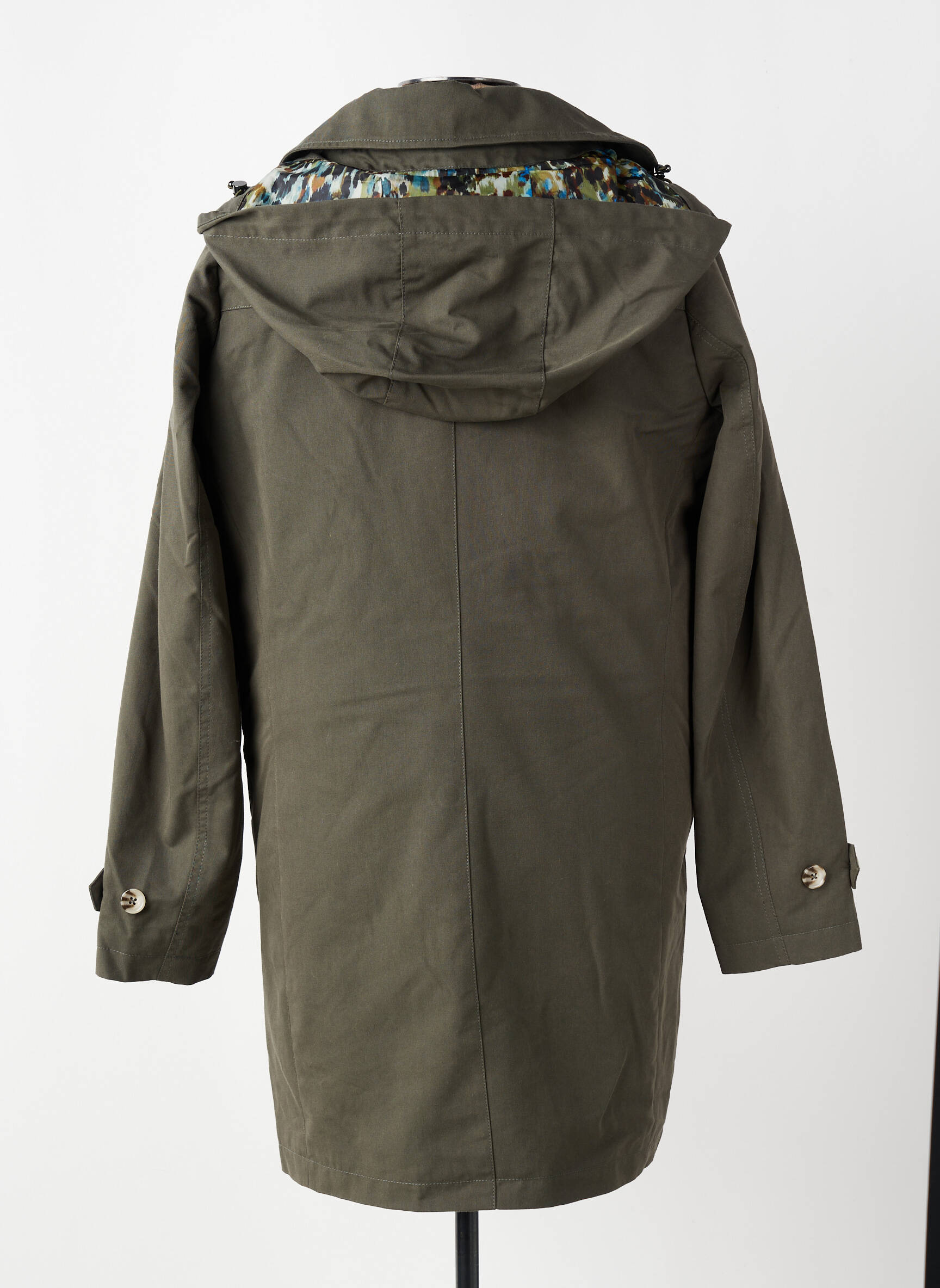 Parka manches longues a capuche vert 7 SEASONS femme