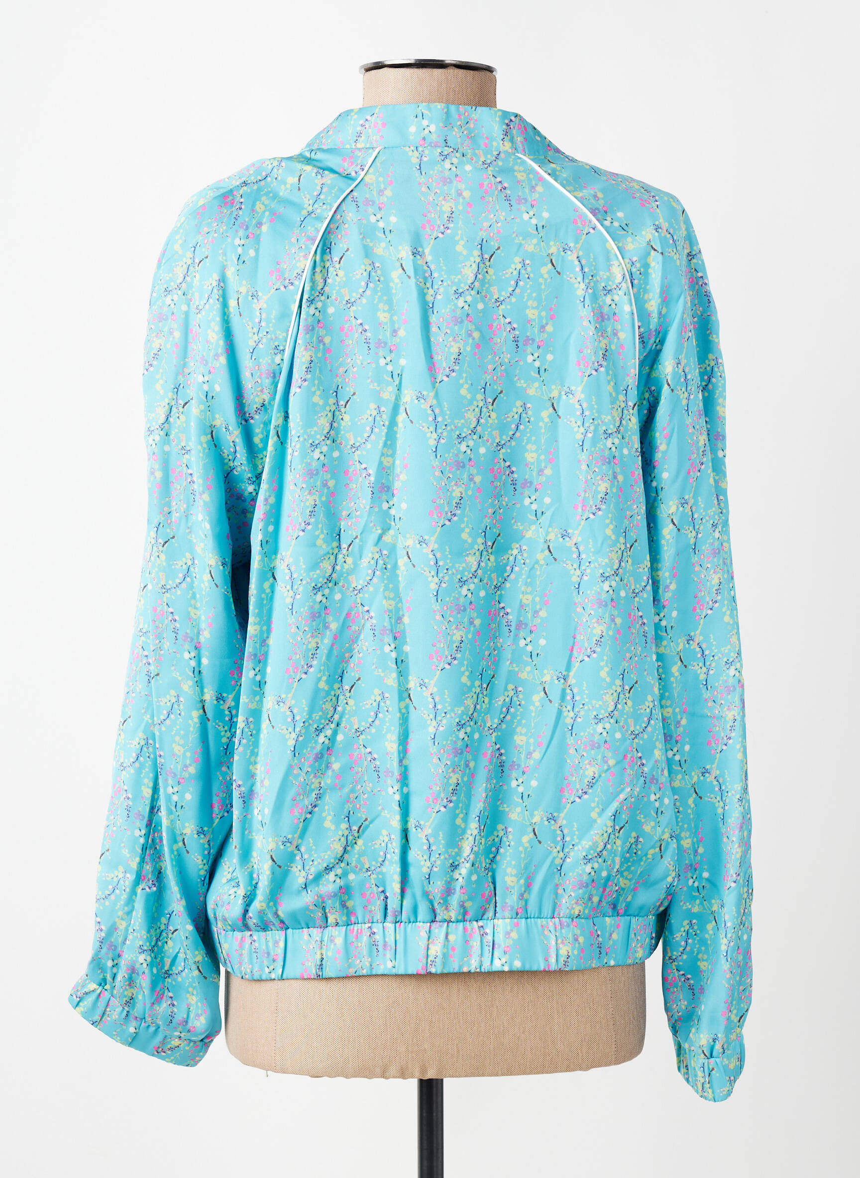 Blouson col v bleu CHRISTINE LAURE femme