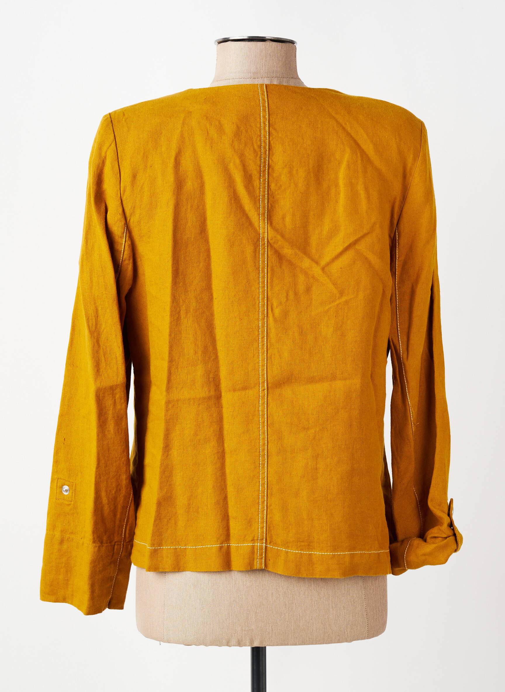 Veste casual col rond jaune CHRISTINE LAURE femme