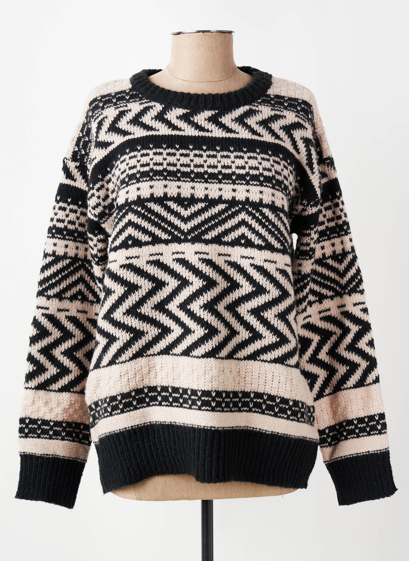 Pull stretch manches longues noir PAZ TORRAS femme
