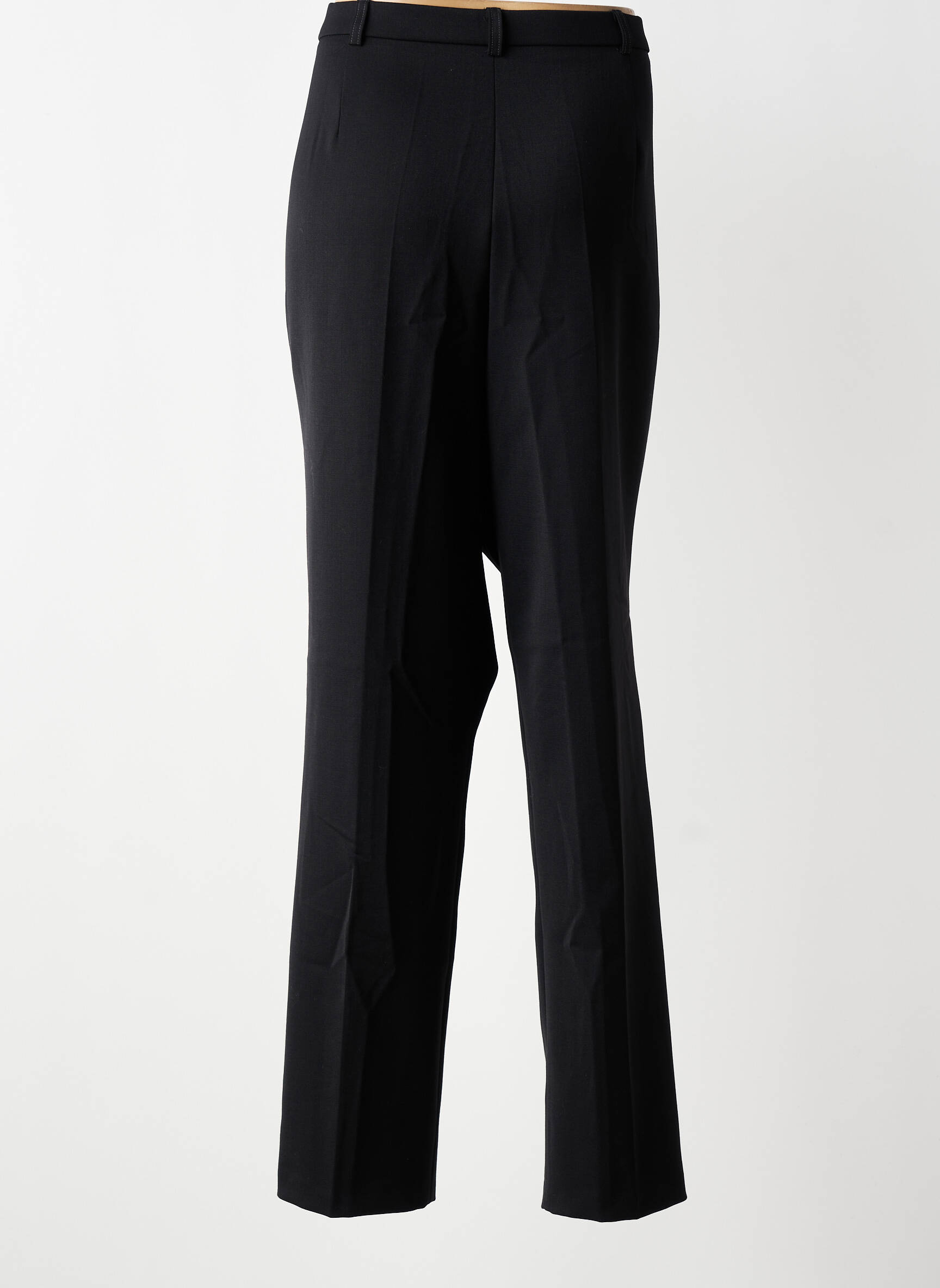 Pantalon droit tissage crêpe taille normale noir CHRISTINE LAURE femme