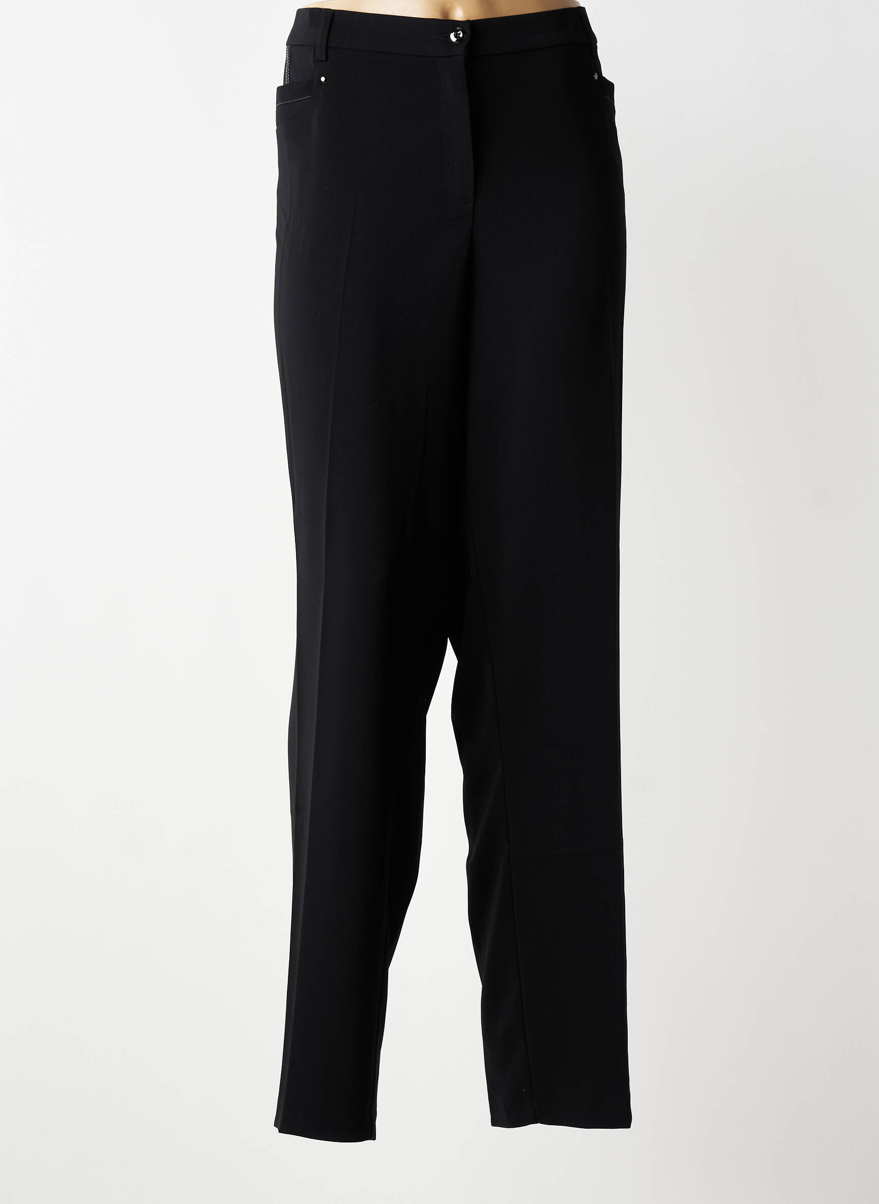 Pantalon droit stretch taille normale bleu CHRISTINE LAURE femme