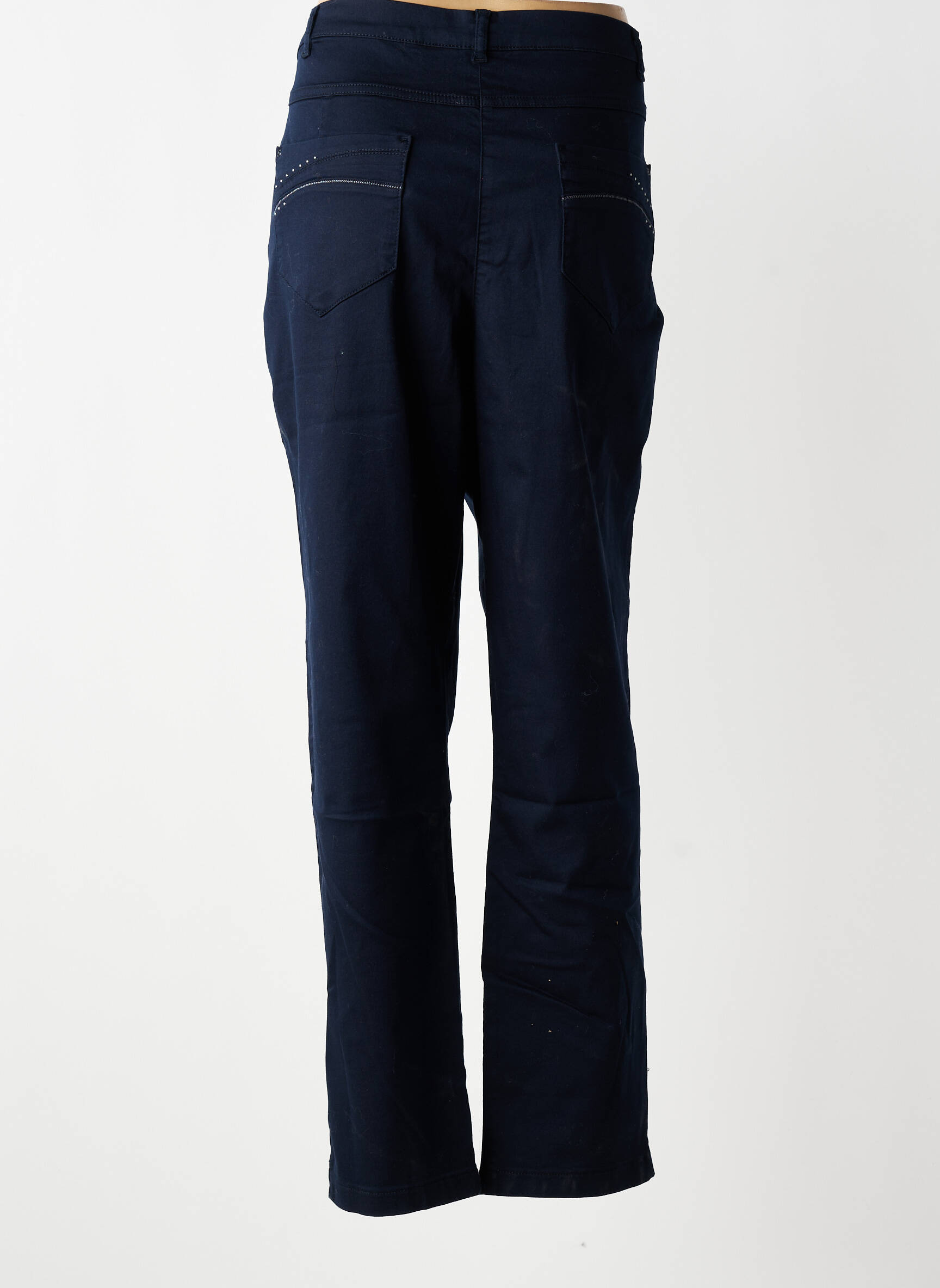 Pantalon slim taille élastique taille normale bleu CHRISTINE LAURE femme