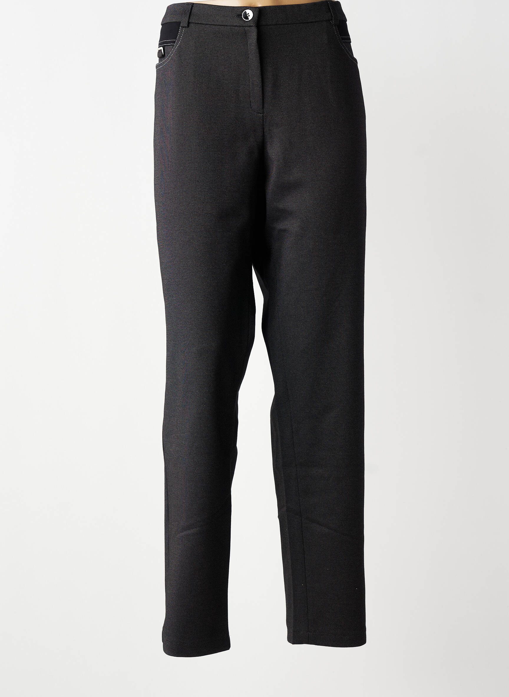 Pantalon slim stretch taille normale noir CHRISTINE LAURE femme