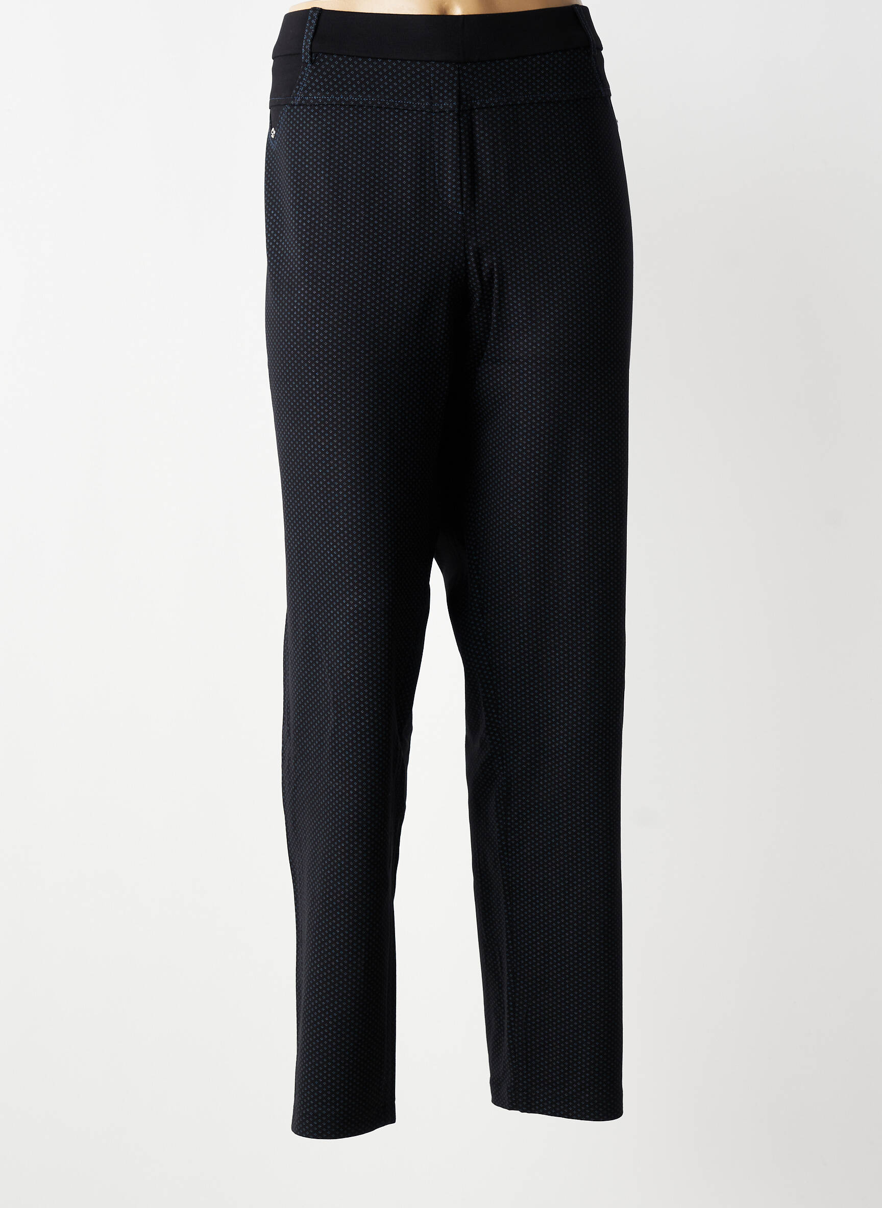 Pantalon slim taille élastique taille normale noir CHRISTINE LAURE femme