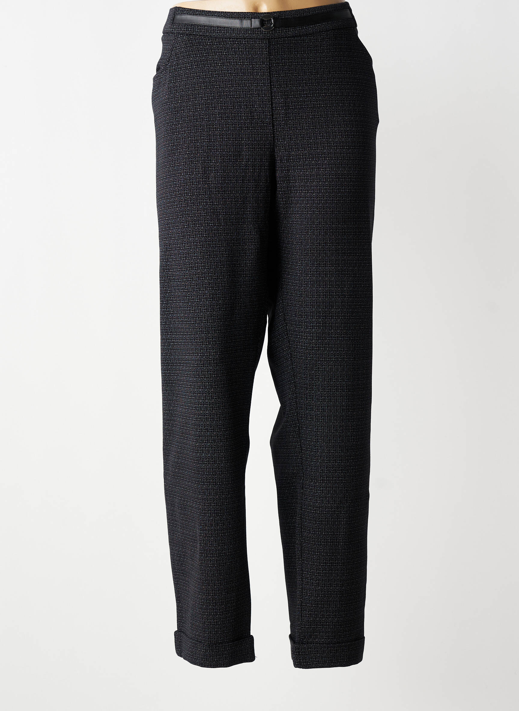 Pantalon droit stretch taille normale noir CHRISTINE LAURE femme