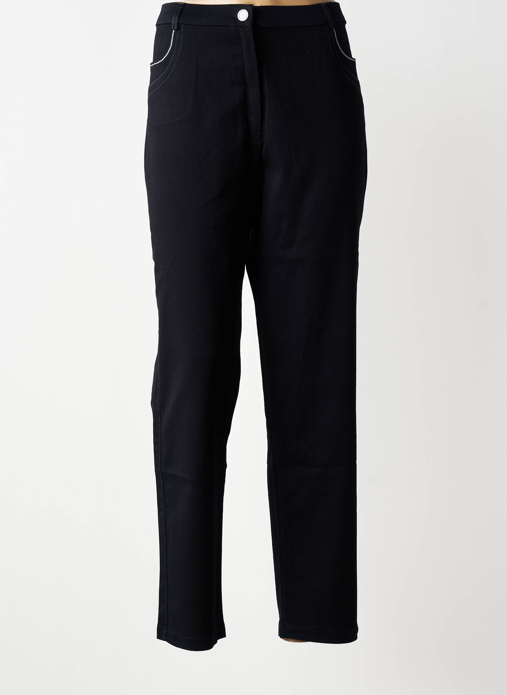 Pantalon slim taille élastique taille normale noir CHRISTINE LAURE femme