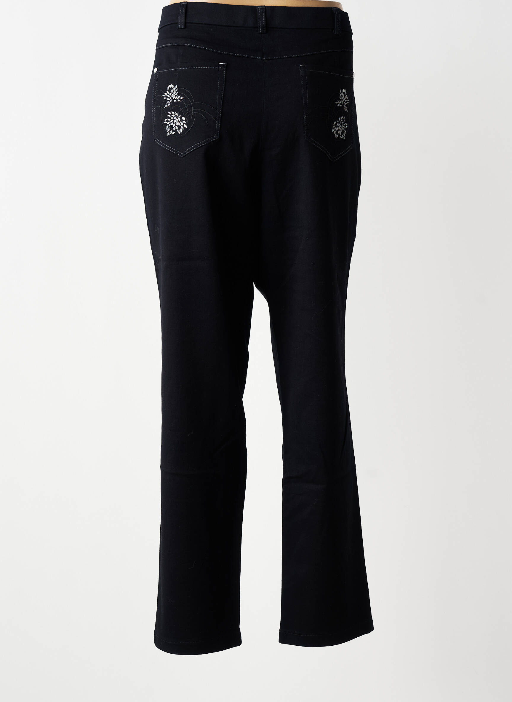 Pantalon slim taille élastique taille normale noir CHRISTINE LAURE femme