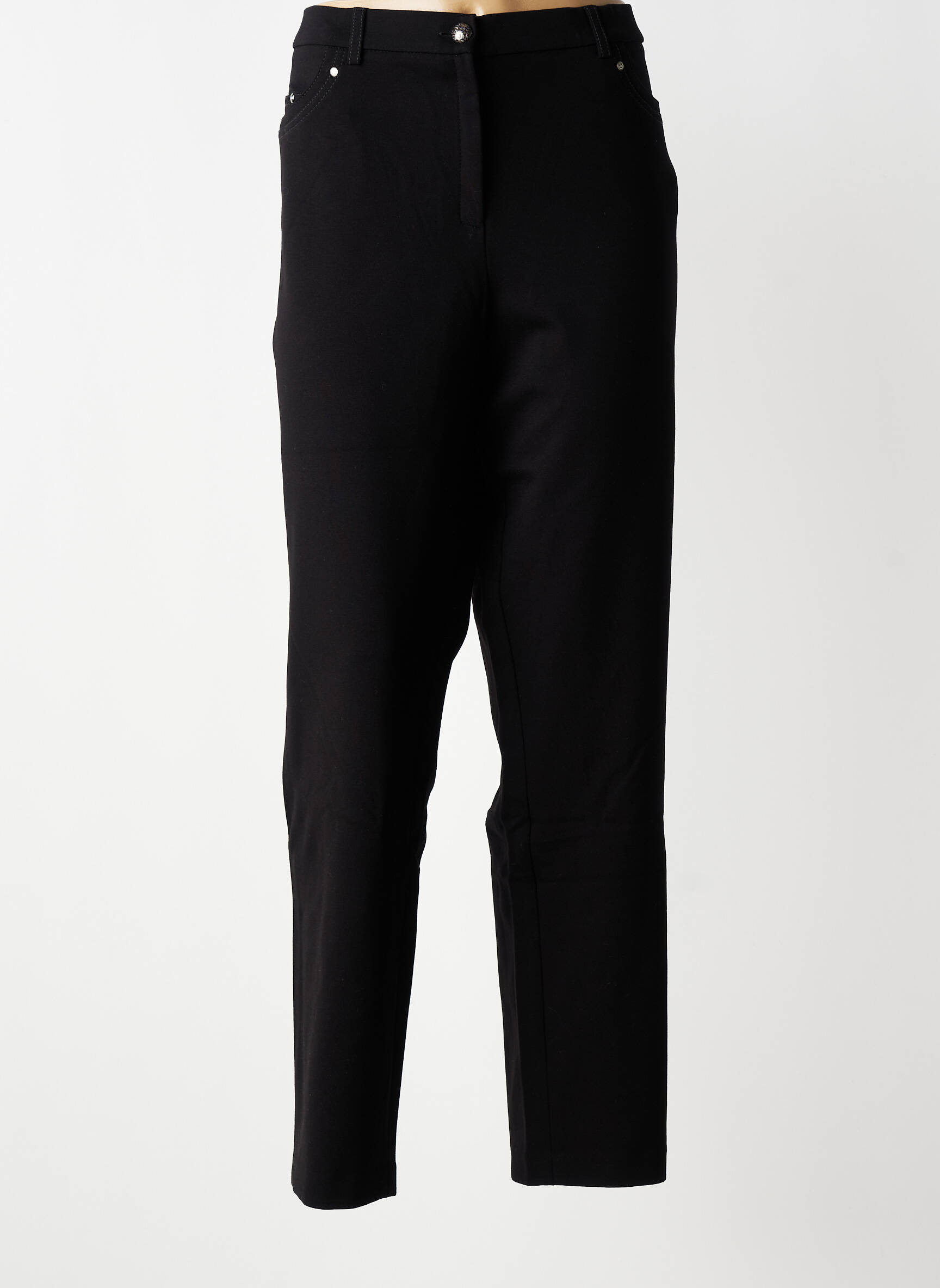 Pantalon slim taille élastique taille normale noir CHRISTINE LAURE femme