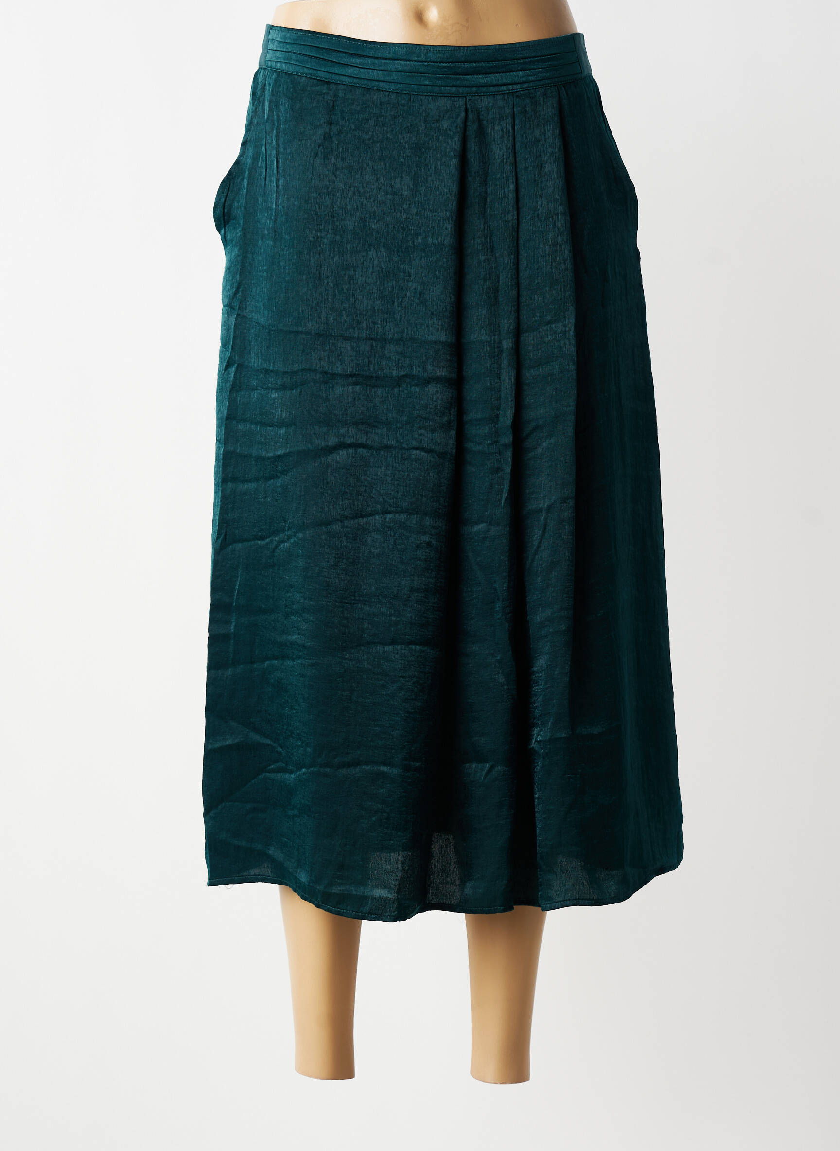 Jupe longue fermeture zippée au dos vert LOLA ESPELETA femme