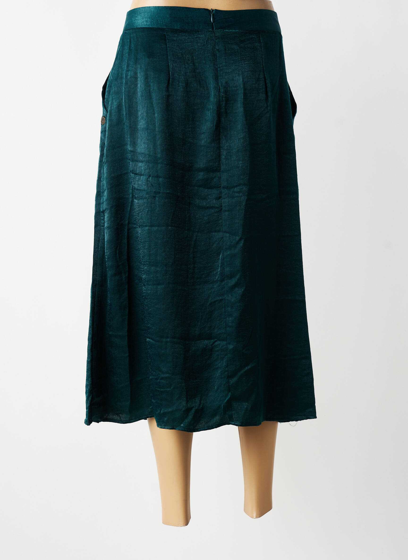 Jupe longue fermeture zippée au dos vert LOLA ESPELETA femme