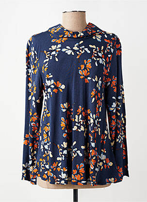 Blouse tissage popeline manches longues bleu MASAI femme