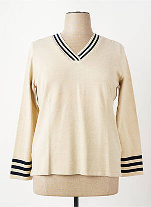 Pull coupe cintrée manches longues beige TELMAIL femme