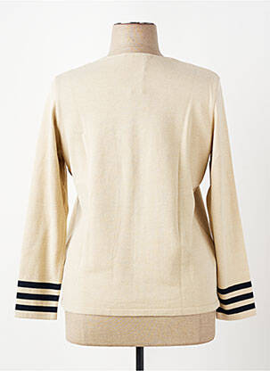 Pull coupe cintrée manches longues beige TELMAIL femme