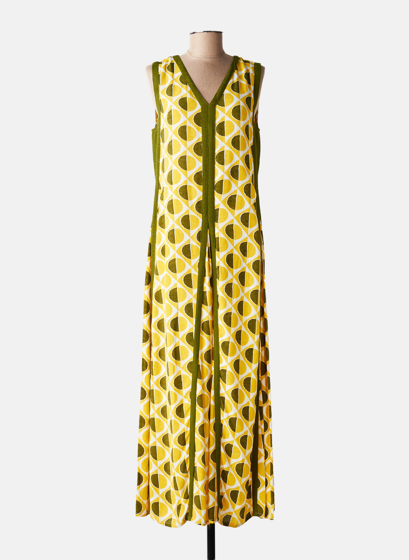 Robe longue sans manche sans manche jaune MD'M femme