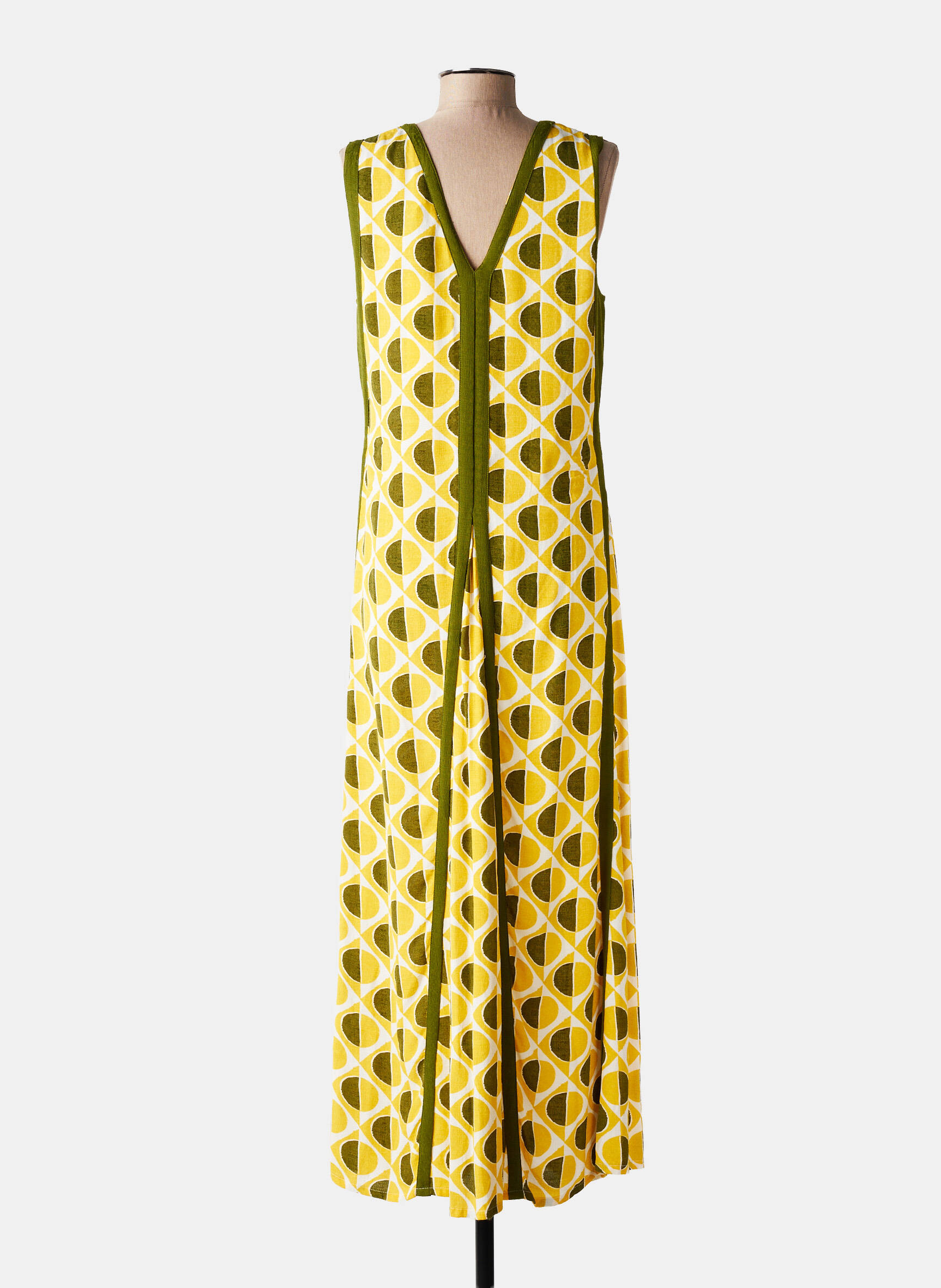 Robe longue sans manche sans manche jaune MD'M femme